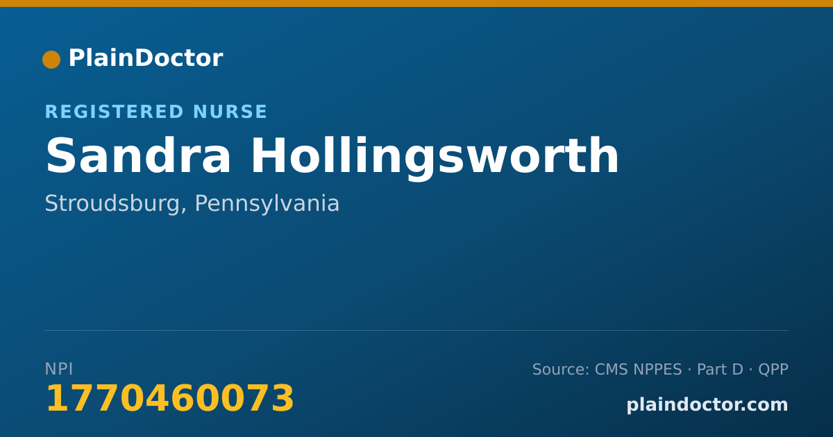 Shareable card for Sandra Hollingsworth - Registered Nurse, Stroudsburg, PA