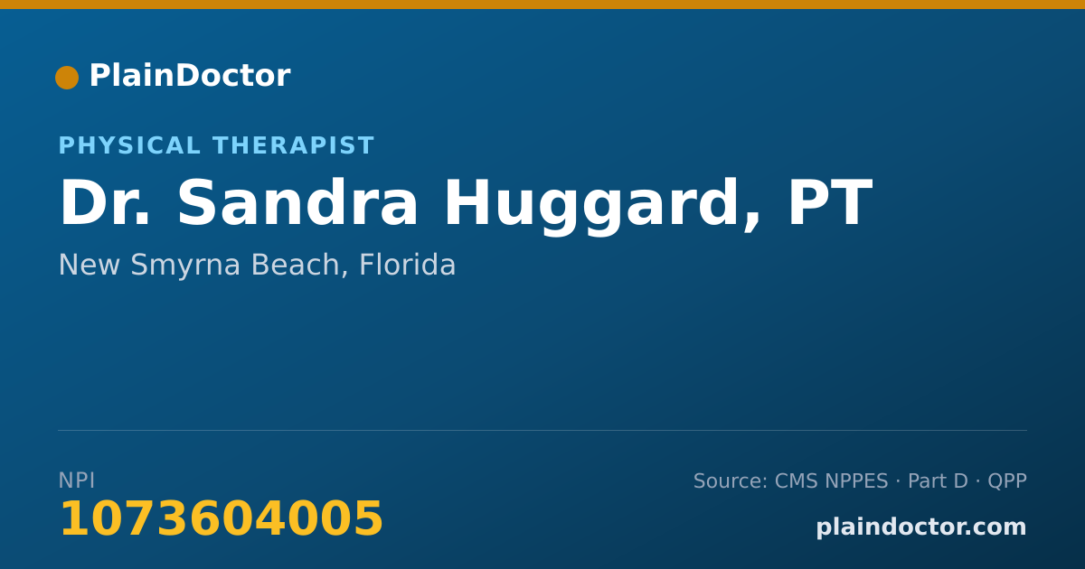 Shareable card for Sandra Huggard, PT - Physical Therapist, New Smyrna Beach, FL