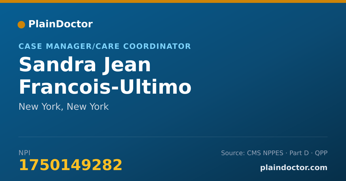 Shareable card for Sandra Jean Francois-Ultimo - Case Manager/Care Coordinator, New York, NY
