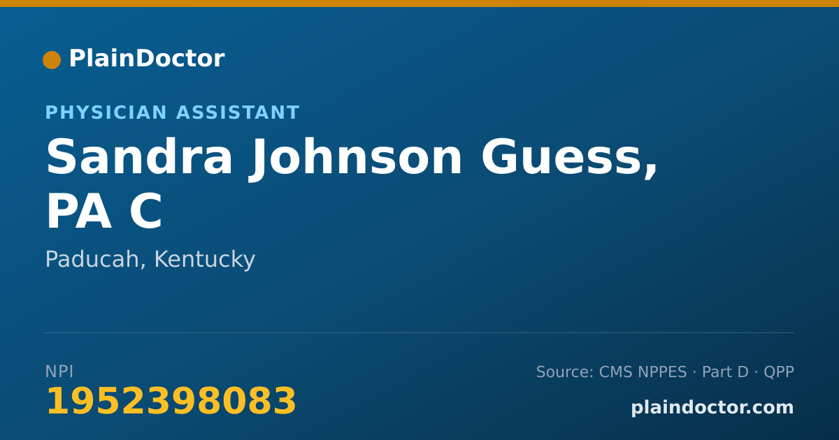 Shareable card for Sandra Johnson Guess, PA C - Physician Assistant, Paducah, KY