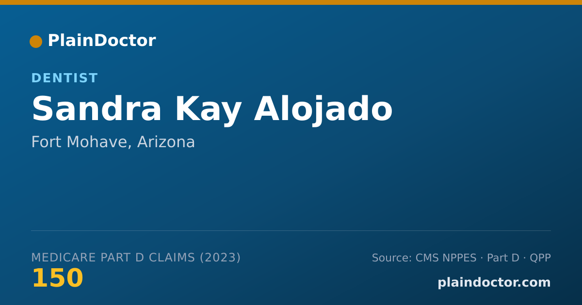 Shareable card for Sandra Kay Alojado - Dentist, Fort Mohave, AZ
