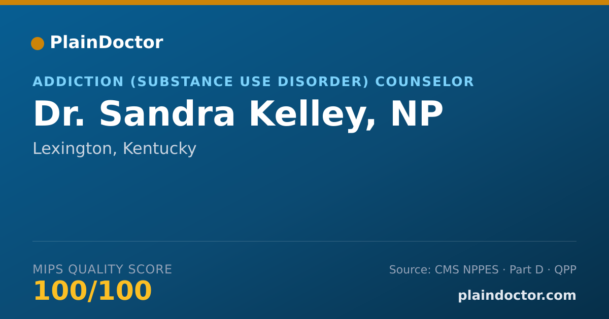 Shareable card for Sandra Kelley, NP - Addiction (Substance Use Disorder) Counselor, Lexington, KY