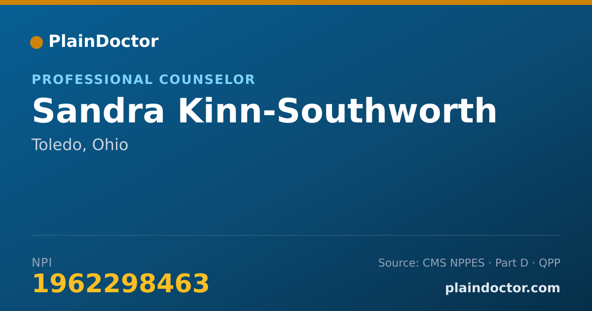 Shareable card for Sandra Kinn-Southworth - Professional Counselor, Toledo, OH