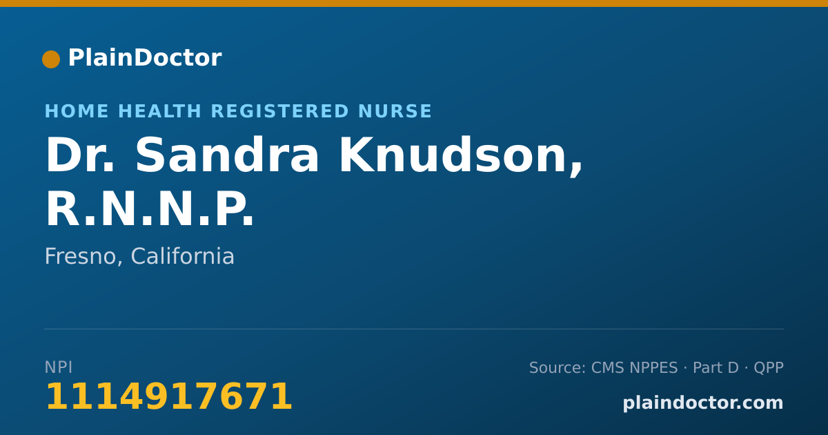 Shareable card for Sandra Knudson, R.N.N.P. - Home Health Registered Nurse, Fresno, CA