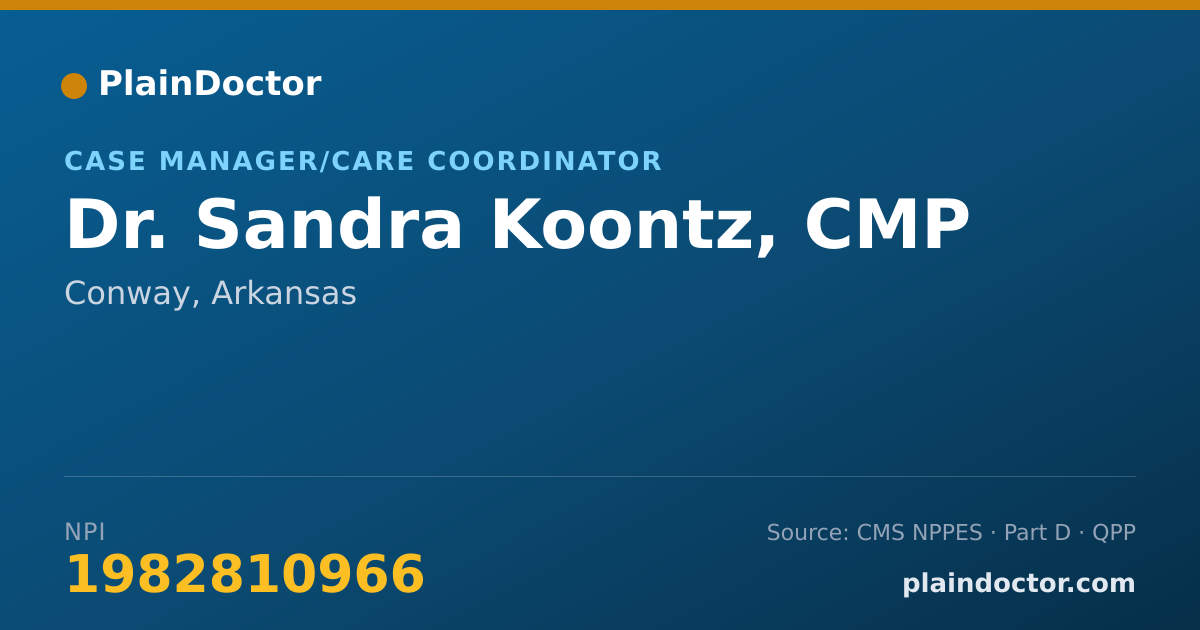 Shareable card for Sandra Koontz, CMP - Case Manager/Care Coordinator, Conway, AR