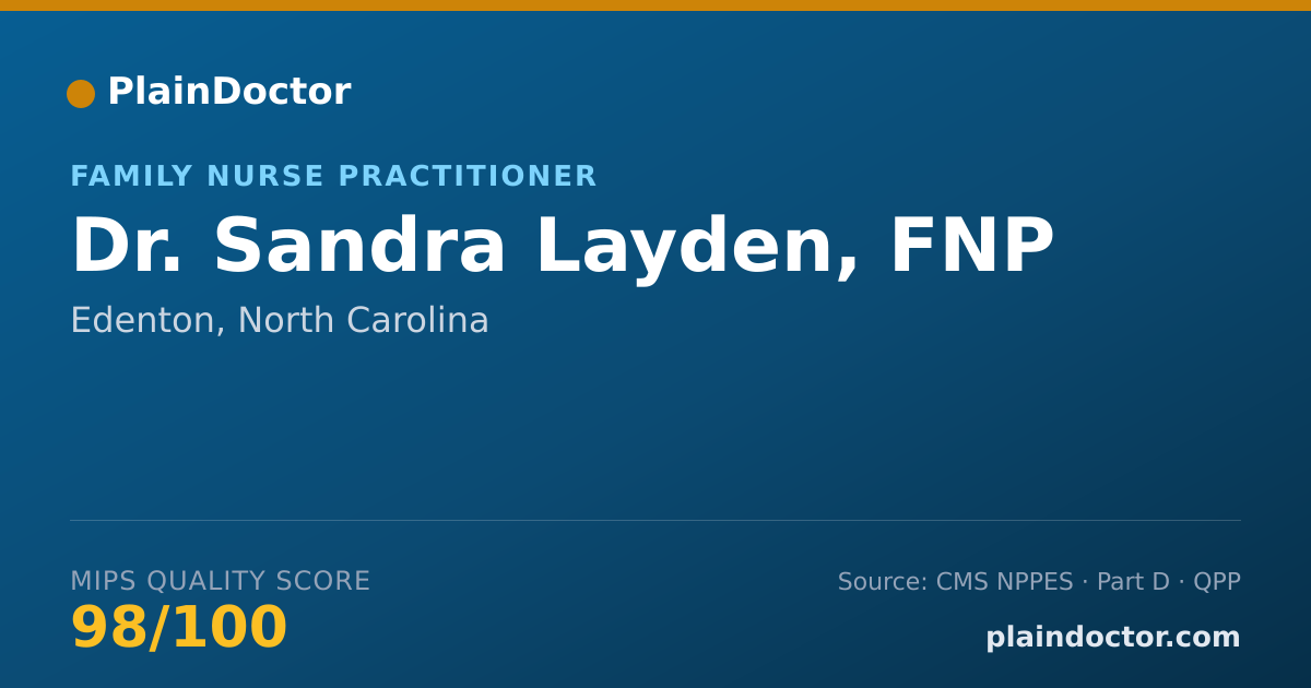 Shareable card for Sandra Layden, FNP - Family Nurse Practitioner, Edenton, NC