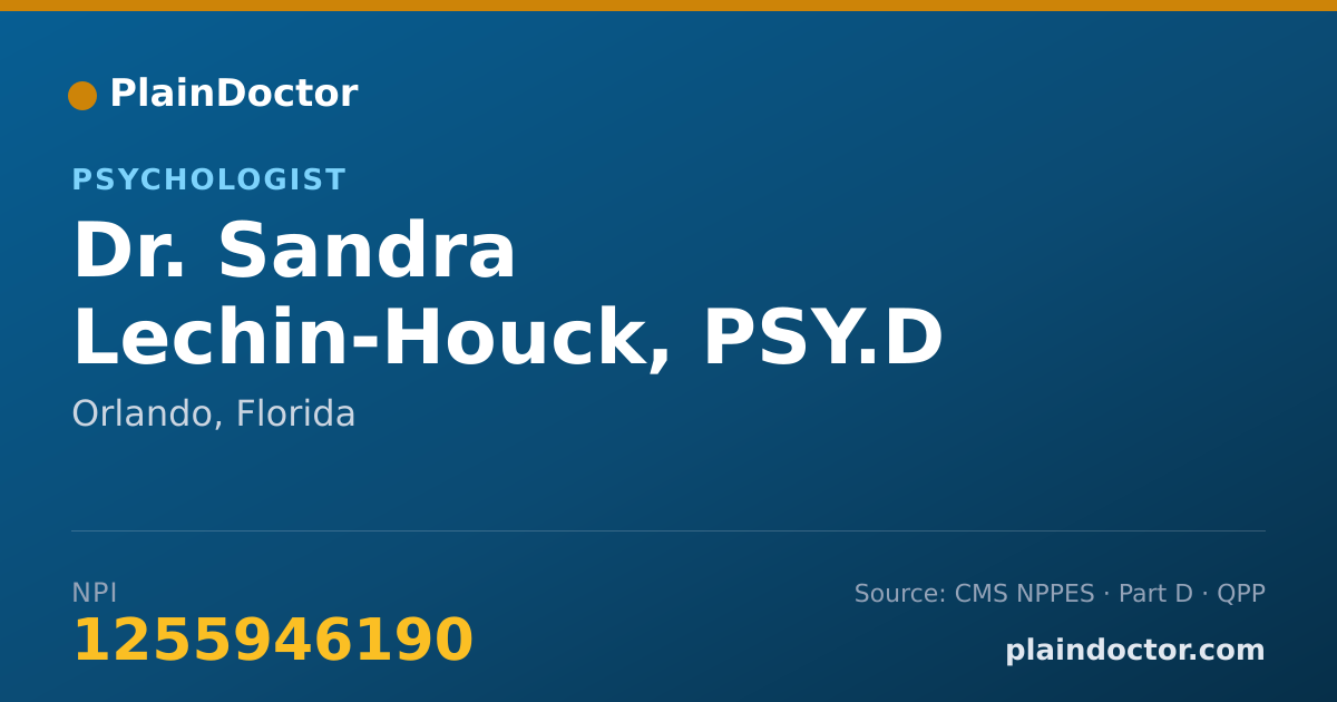 Shareable card for Sandra Lechin-Houck, PSY.D - Psychologist, Orlando, FL