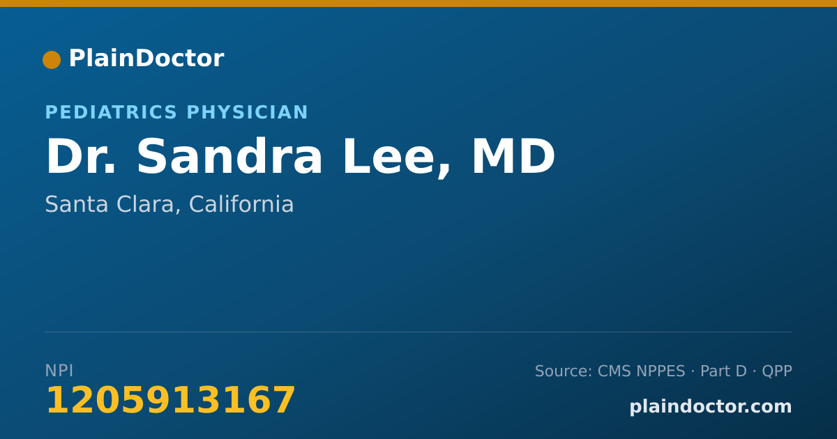 Shareable card for Sandra Lee, MD - Pediatrics Physician, Santa Clara, CA