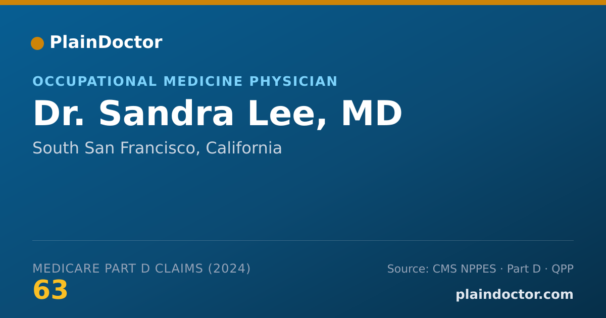 Shareable card for Sandra Lee, MD - Occupational Medicine Physician, South San Francisco, CA