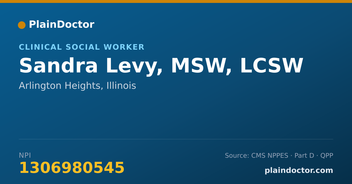 Shareable card for Sandra Levy, MSW, LCSW - Clinical Social Worker, Arlington Heights, IL