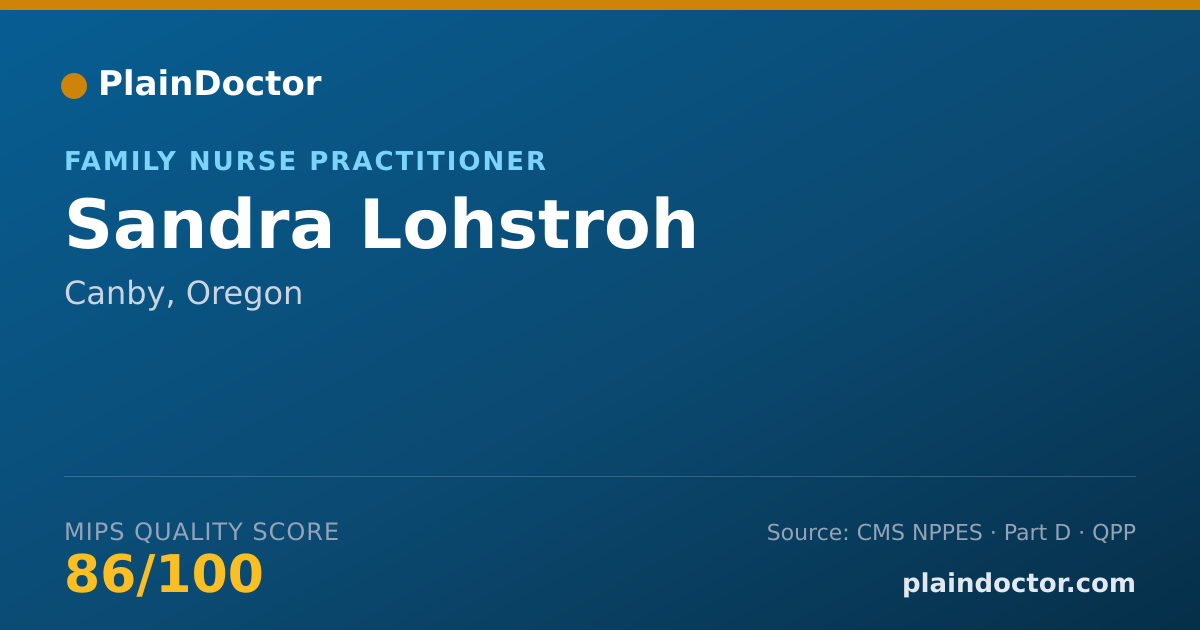 Shareable card for Sandra Lohstroh - Family Nurse Practitioner, Canby, OR