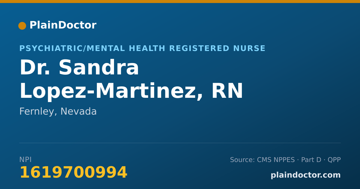 Shareable card for Sandra Lopez-Martinez, RN - Psychiatric/Mental Health Registered Nurse, Fernley, NV