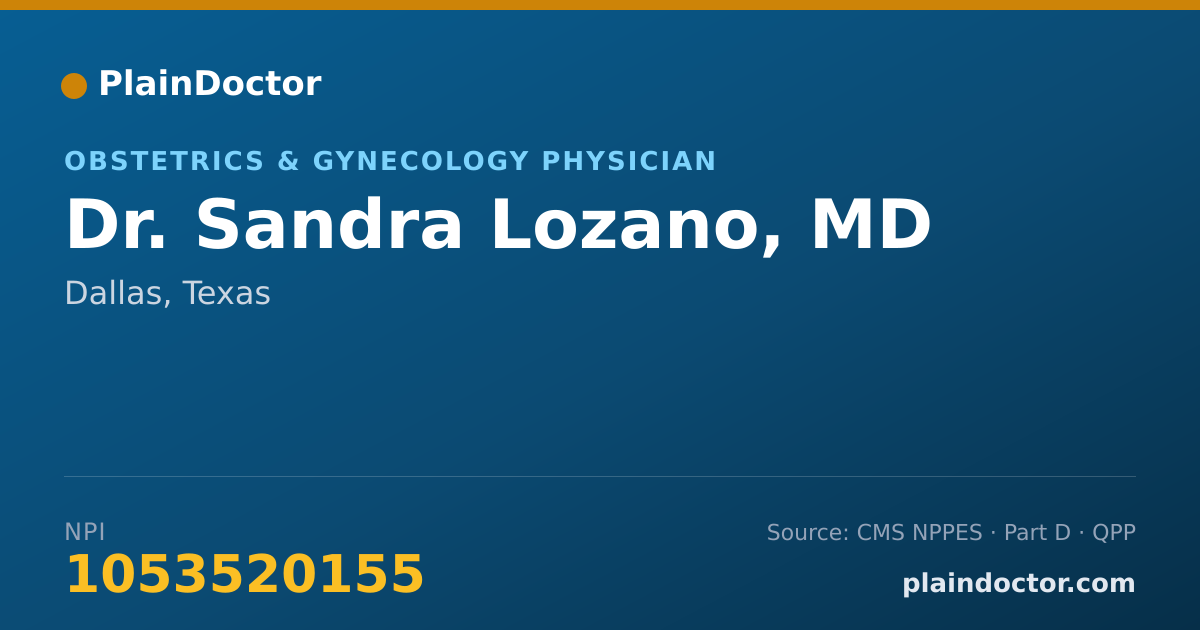 Shareable card for Sandra Lozano, MD - Obstetrics & Gynecology Physician, Dallas, TX