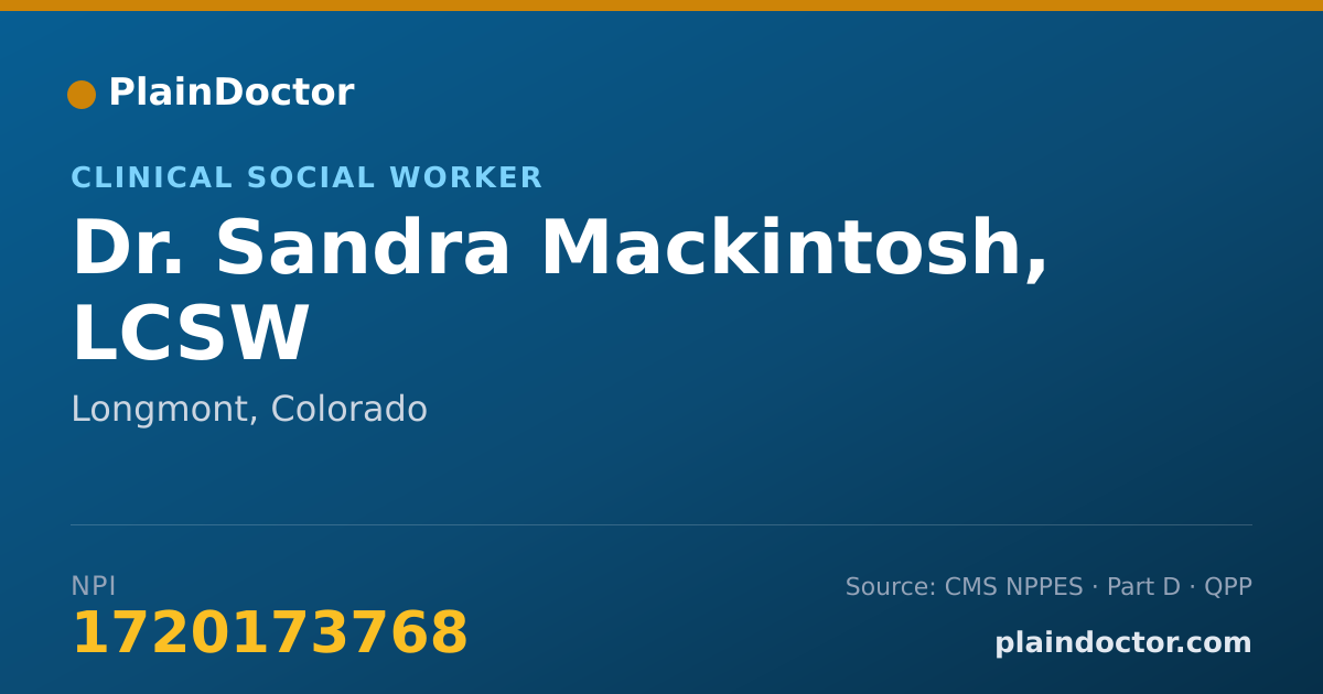 Shareable card for Sandra Mackintosh, LCSW - Clinical Social Worker, Longmont, CO