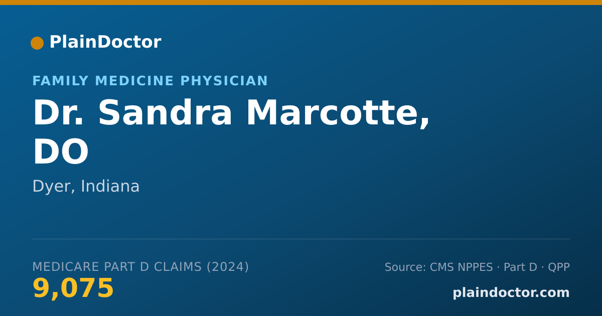 Shareable card for Sandra Marcotte, DO - Family Medicine Physician, Dyer, IN