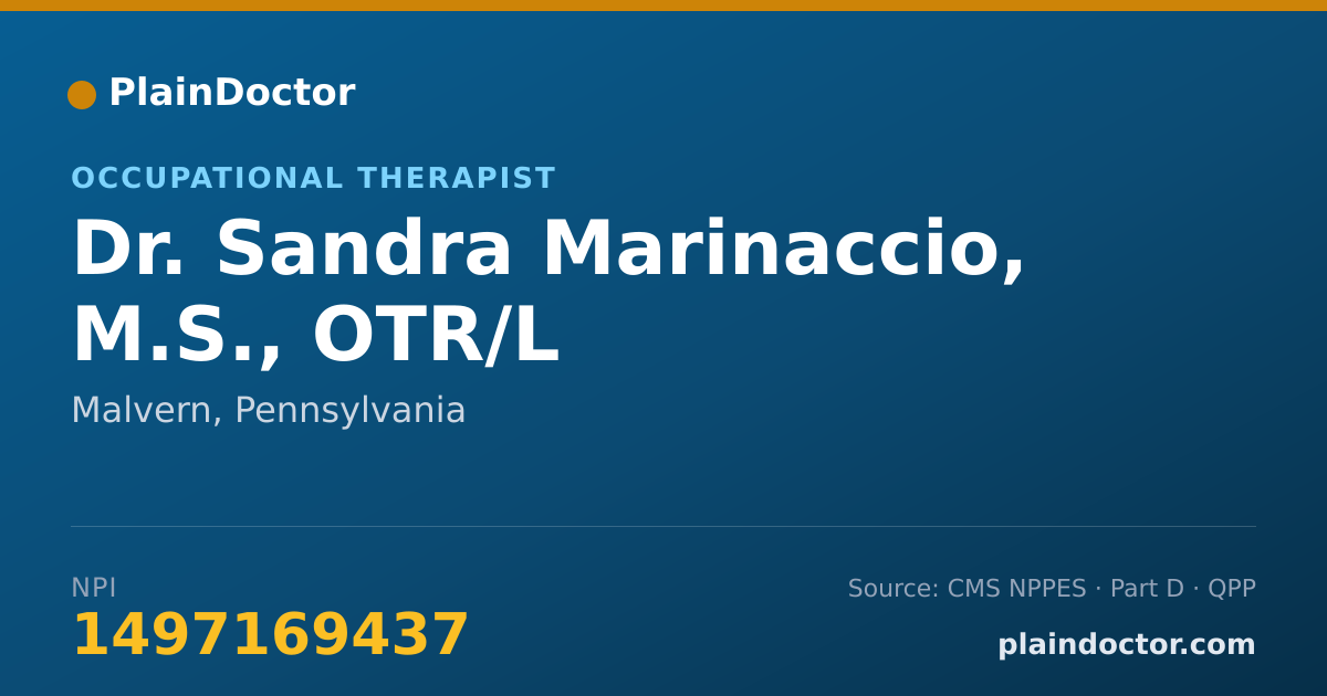 Shareable card for Sandra Marinaccio, M.S., OTR/L - Occupational Therapist, Malvern, PA