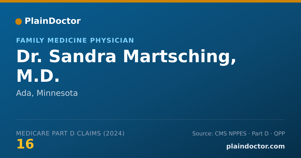 Shareable card for Sandra Martsching, M.D. - Family Medicine Physician, Ada, MN