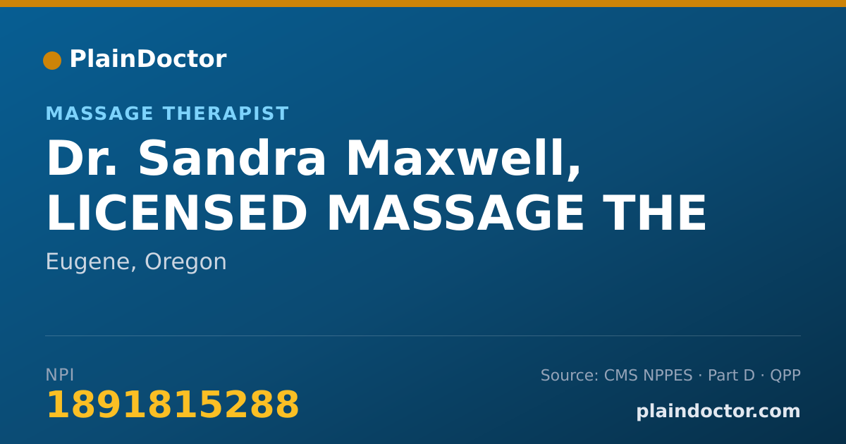 Shareable card for Sandra Maxwell, LICENSED MASSAGE THE - Massage Therapist, Eugene, OR