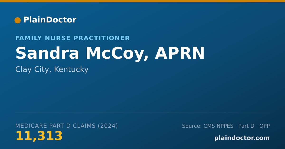 Shareable card for Sandra McCoy, APRN - Family Nurse Practitioner, Clay City, KY