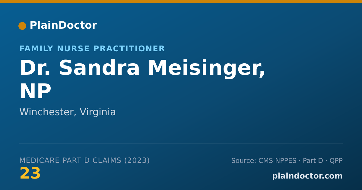 Shareable card for Sandra Meisinger, NP - Family Nurse Practitioner, Winchester, VA