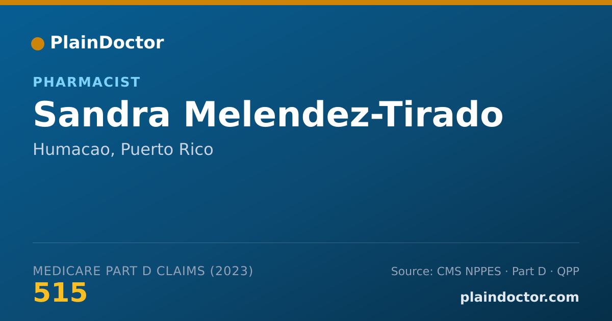 Shareable card for Sandra Melendez-Tirado - Pharmacist, Humacao, PR