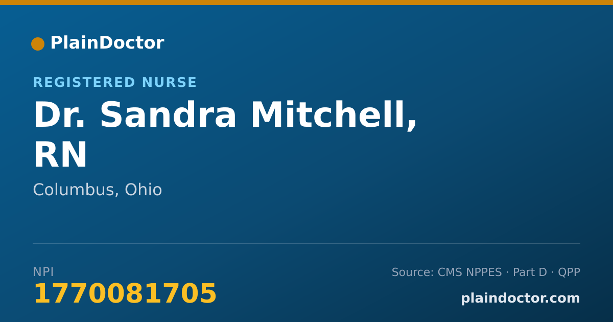 Shareable card for Sandra Mitchell, RN - Registered Nurse, Columbus, OH