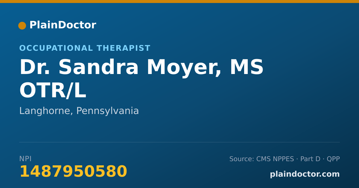 Shareable card for Sandra Moyer, MS OTR/L - Occupational Therapist, Langhorne, PA