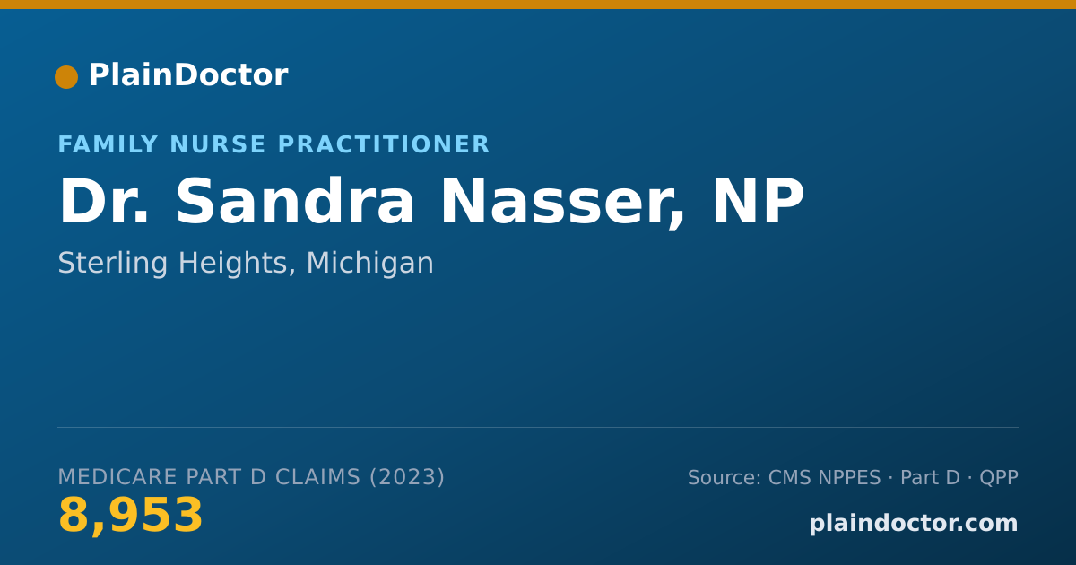 Shareable card for Sandra Nasser, NP - Family Nurse Practitioner, Sterling Heights, MI