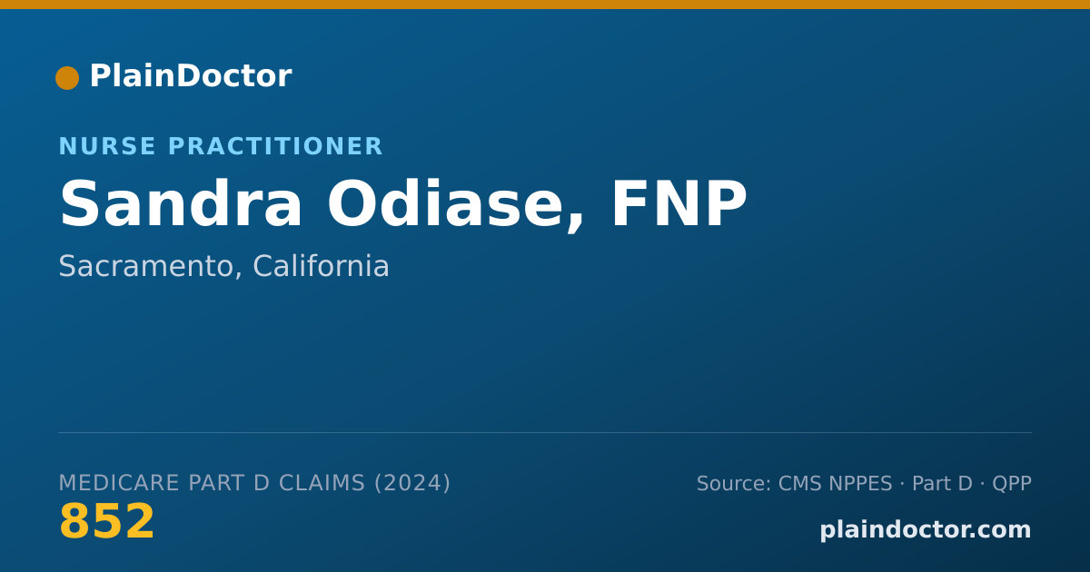 Shareable card for Sandra Odiase, FNP - Family Nurse Practitioner, Sacramento, CA