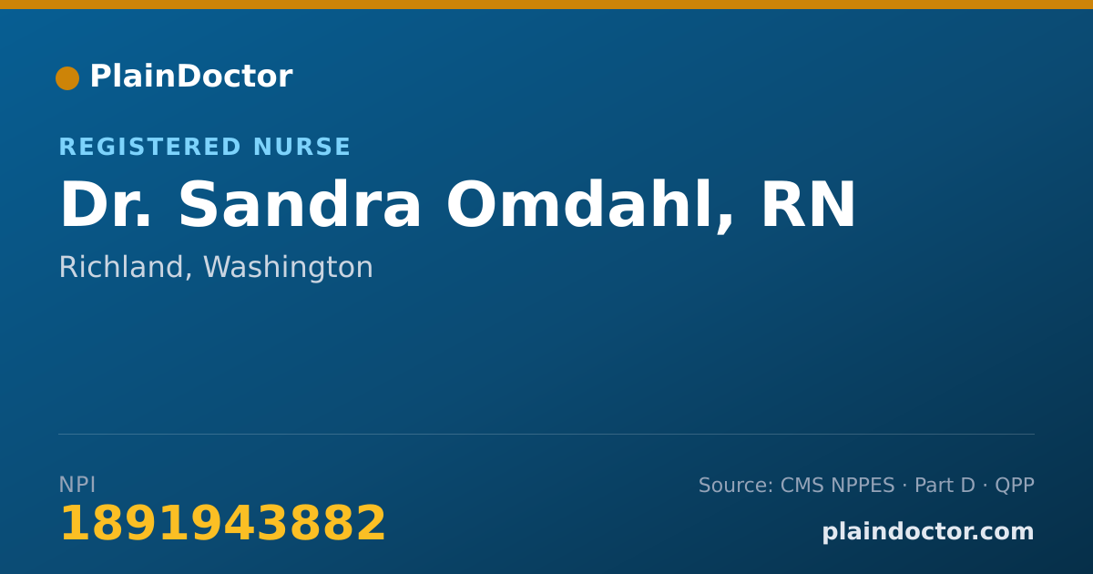 Shareable card for Sandra Omdahl, RN - Registered Nurse, Richland, WA