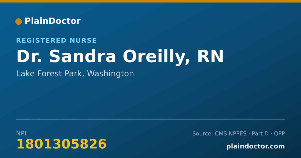 Shareable card for Sandra Oreilly, RN - Registered Nurse, Lake Forest Park, WA