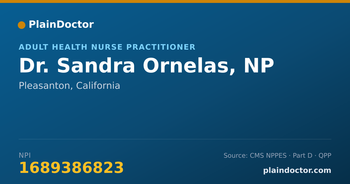 Shareable card for Sandra Ornelas, NP - Adult Health Nurse Practitioner, Pleasanton, CA