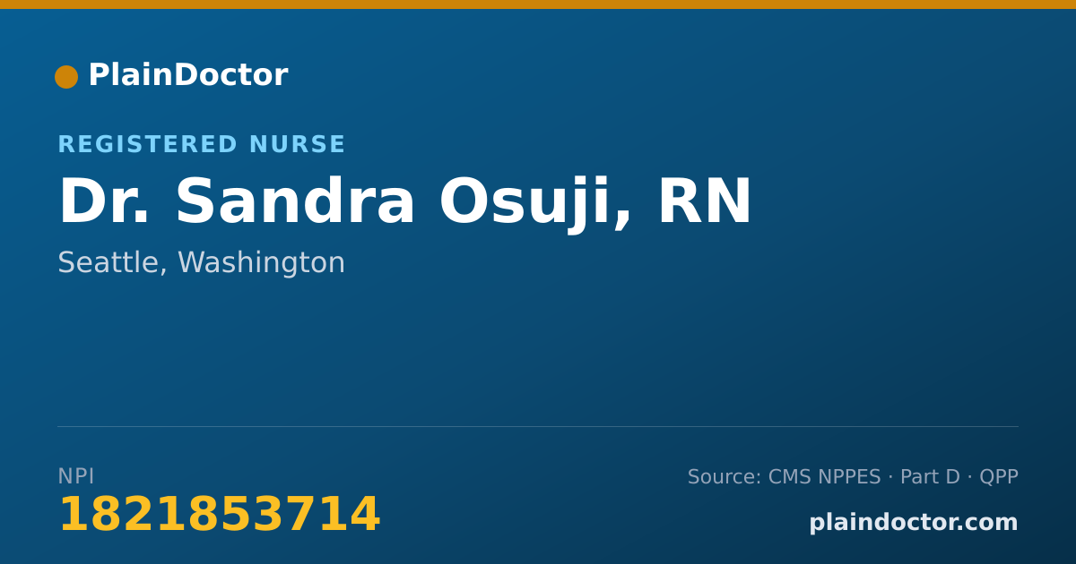 Shareable card for Sandra Osuji, RN - Registered Nurse, Seattle, WA