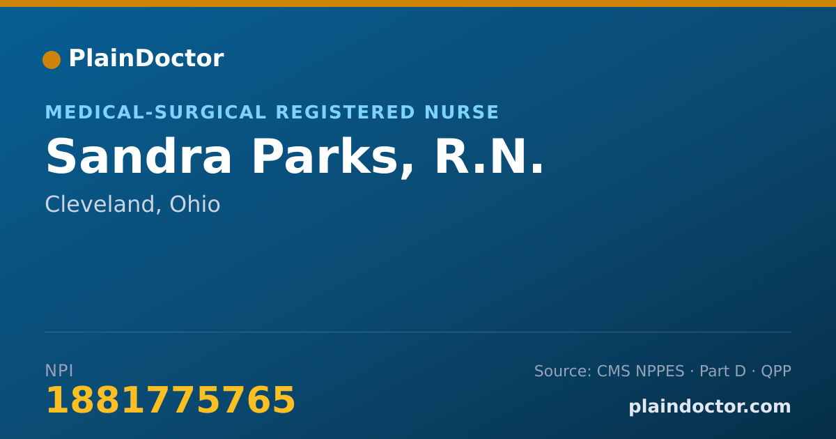 Shareable card for Sandra Parks, R.N. - Medical-Surgical Registered Nurse, Cleveland, OH