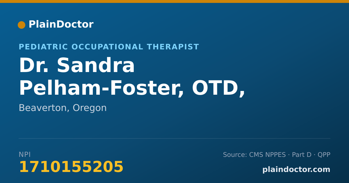 Shareable card for Sandra Pelham-Foster, OTD, MPHA, OTR/L - Pediatric Occupational Therapist, Beaverton, OR