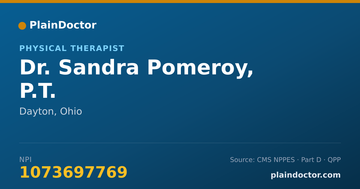 Shareable card for Sandra Pomeroy, P.T. - Physical Therapist, Dayton, OH