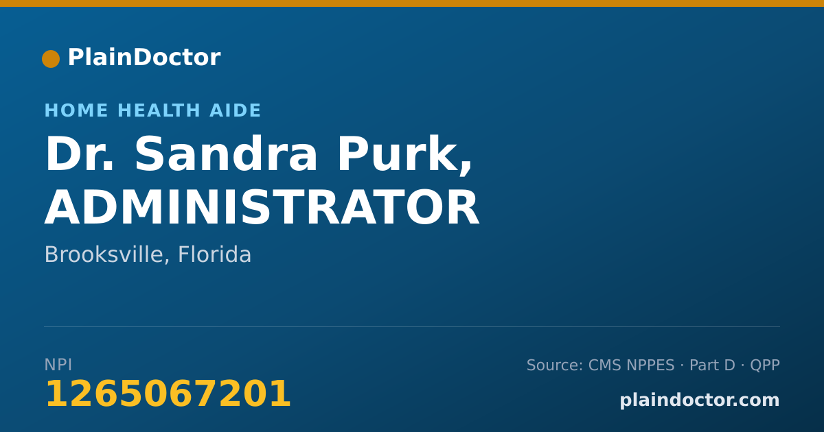 Shareable card for Sandra Purk, ADMINISTRATOR - Home Health Aide, Brooksville, FL