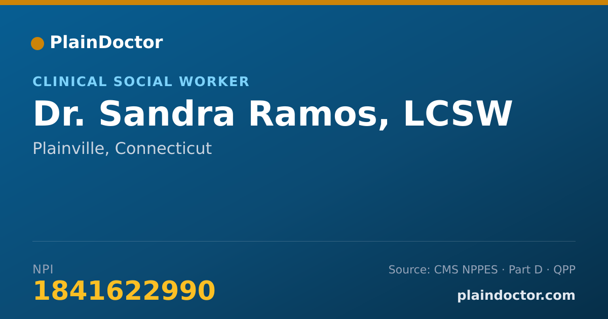 Shareable card for Sandra Ramos, LCSW - Clinical Social Worker, Plainville, CT