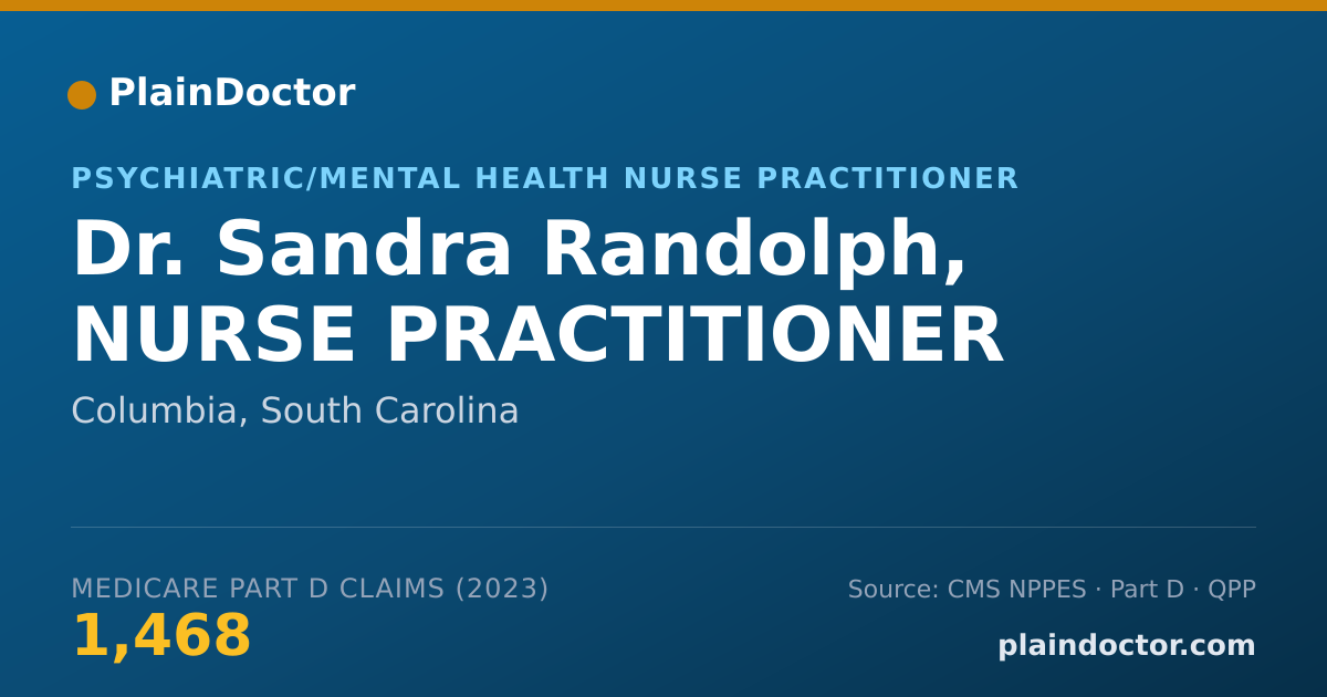 Shareable card for Sandra Randolph, NURSE PRACTITIONER - Psychiatric/Mental Health Nurse Practitioner, Columbia, SC