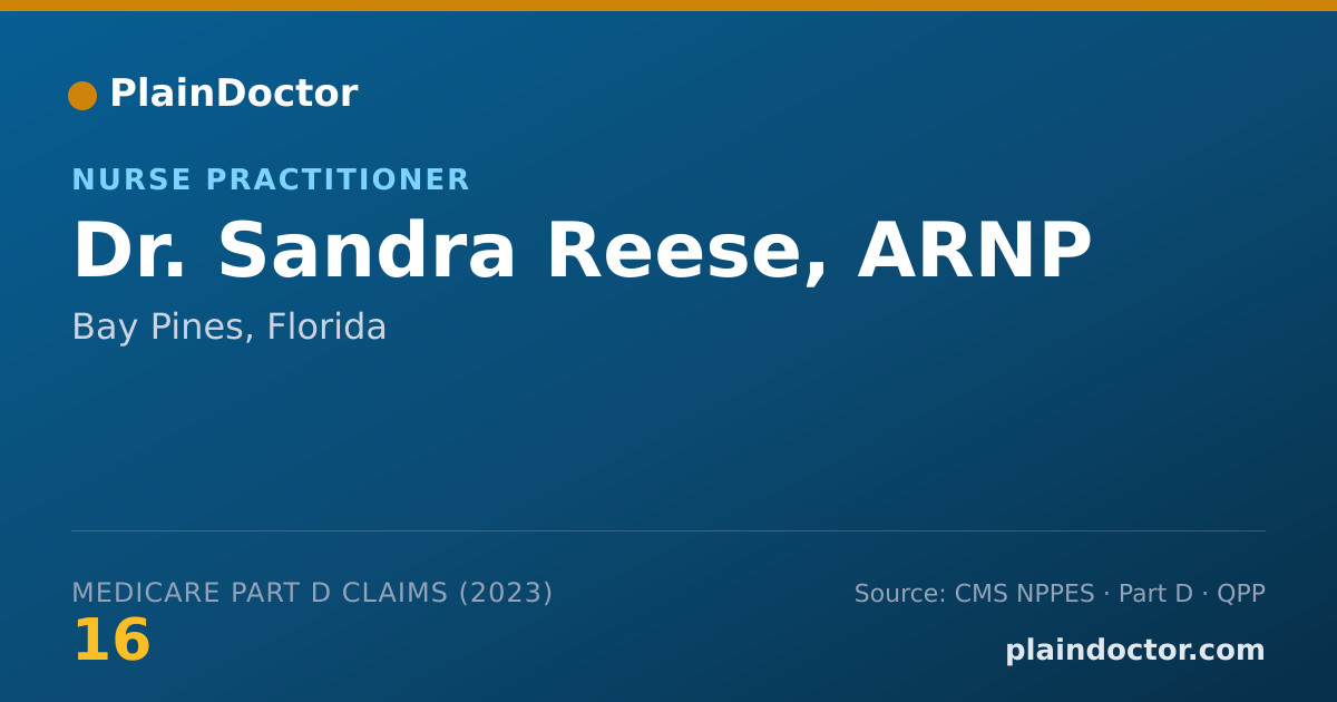 Shareable card for Sandra Reese, ARNP - Nurse Practitioner, Bay Pines, FL