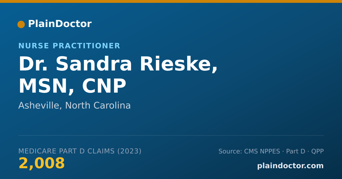 Shareable card for Sandra Rieske, MSN, CNP - Nurse Practitioner, Asheville, NC