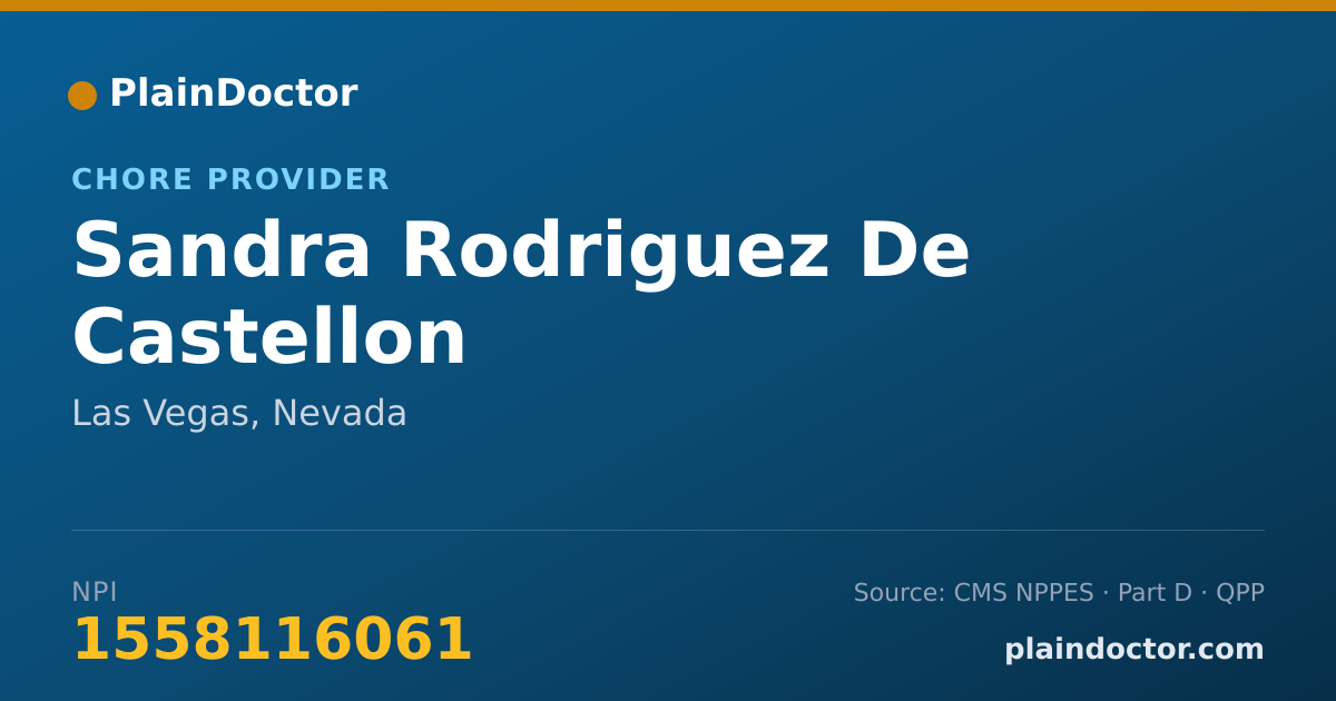 Shareable card for Sandra Rodriguez De Castellon - Chore Provider, Las Vegas, NV