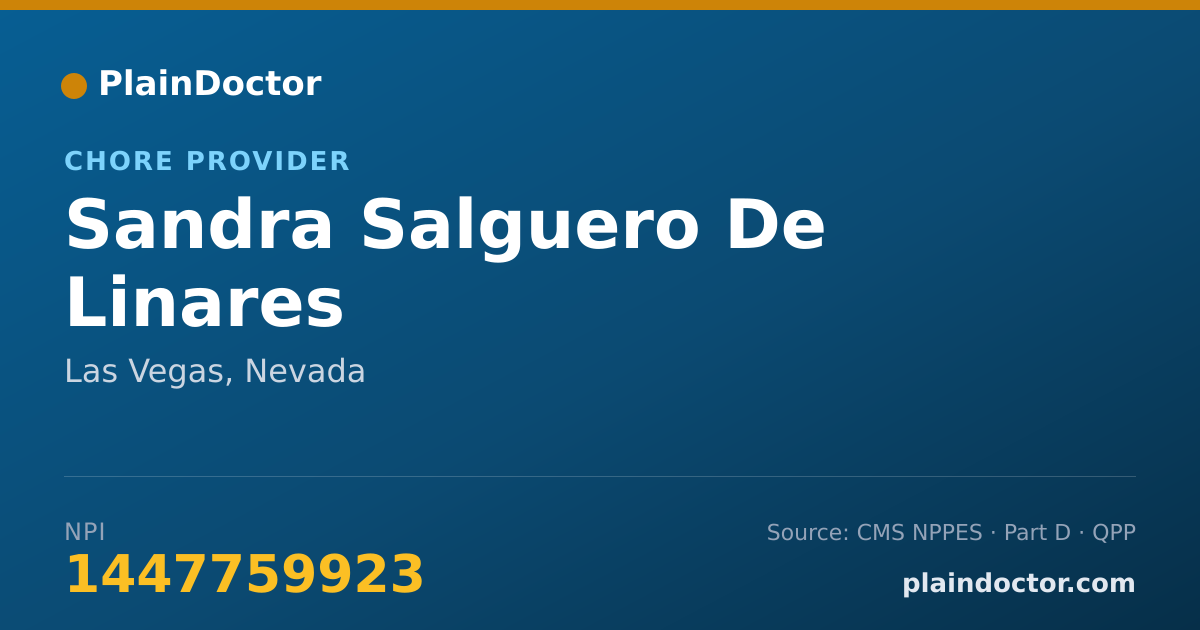 Shareable card for Sandra Salguero De Linares - Chore Provider, Las Vegas, NV