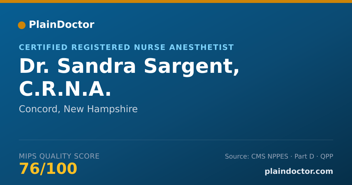 Shareable card for Sandra Sargent, C.R.N.A. - Certified Registered Nurse Anesthetist, Concord, NH