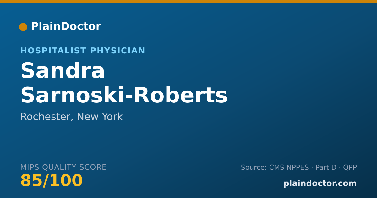 Shareable card for Sandra Sarnoski-Roberts - Hospitalist Physician, Rochester, NY