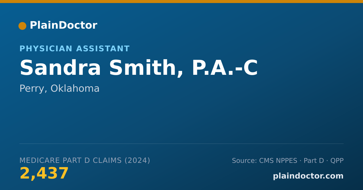 Shareable card for Sandra Smith, P.A.-C - Physician Assistant, Perry, OK