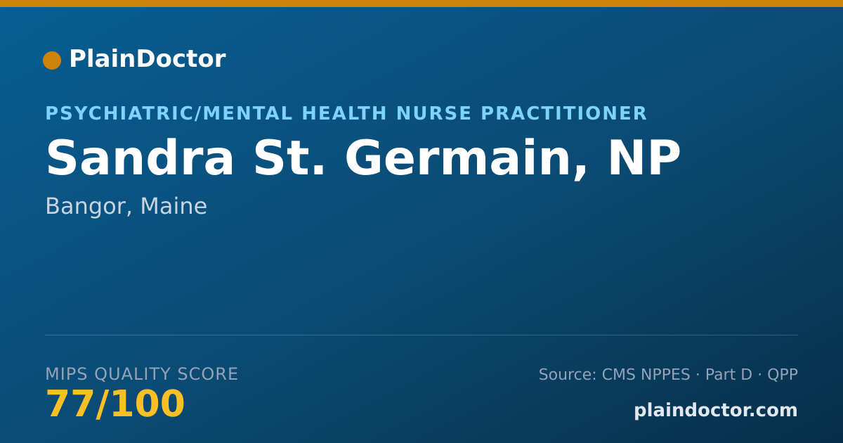 Shareable card for Sandra St. Germain, NP - Psychiatric/Mental Health Nurse Practitioner, Bangor, ME
