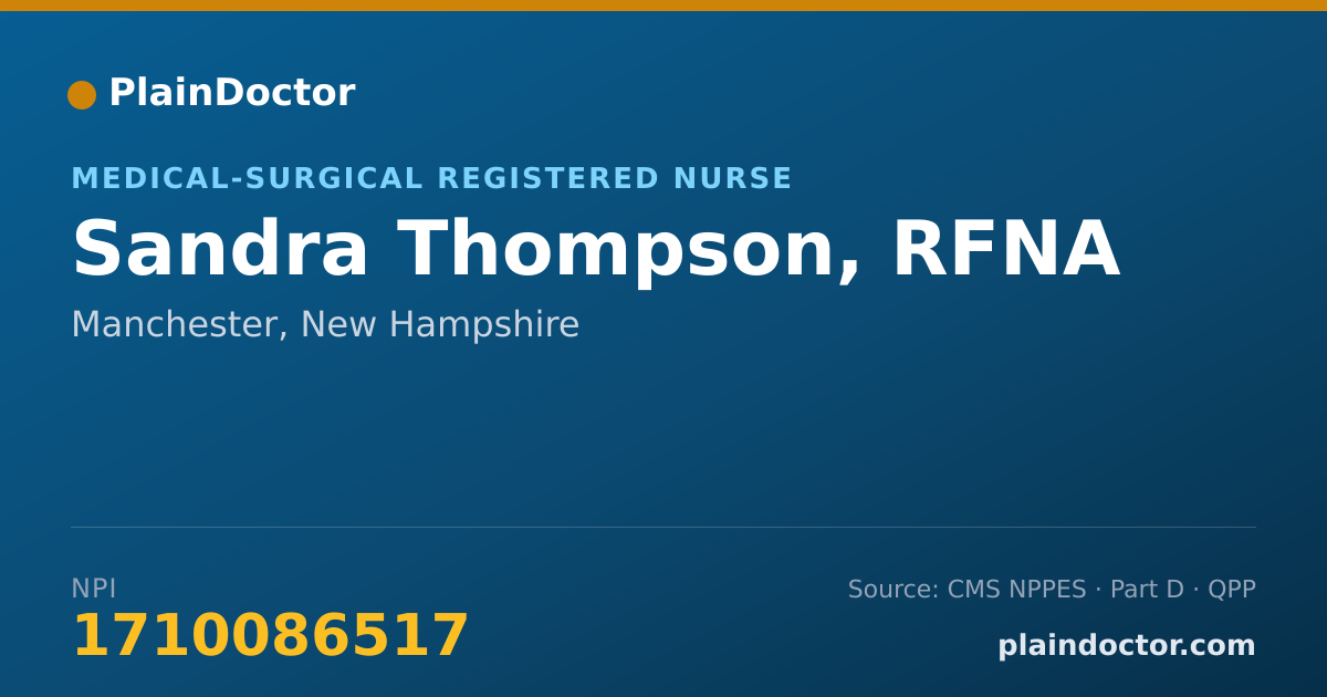 Shareable card for Sandra Thompson, RFNA - Medical-Surgical Registered Nurse, Manchester, NH