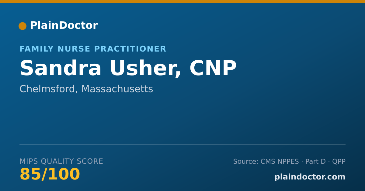 Shareable card for Sandra Usher, CNP - Family Nurse Practitioner, Chelmsford, MA