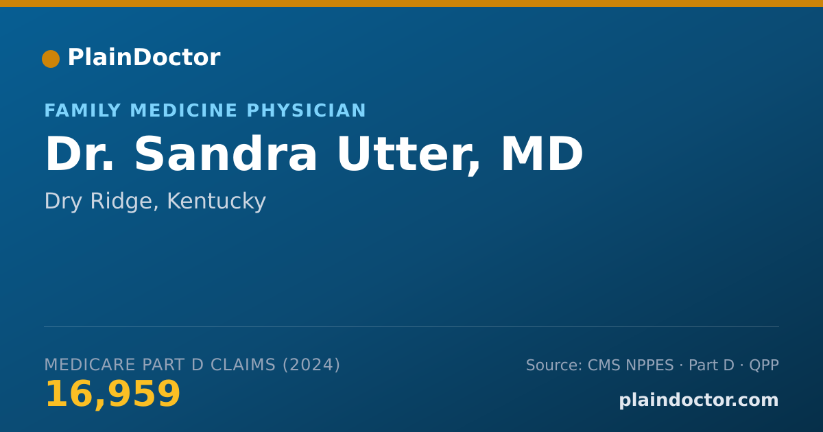 Shareable card for Sandra Utter, MD - Family Medicine Physician, Dry Ridge, KY